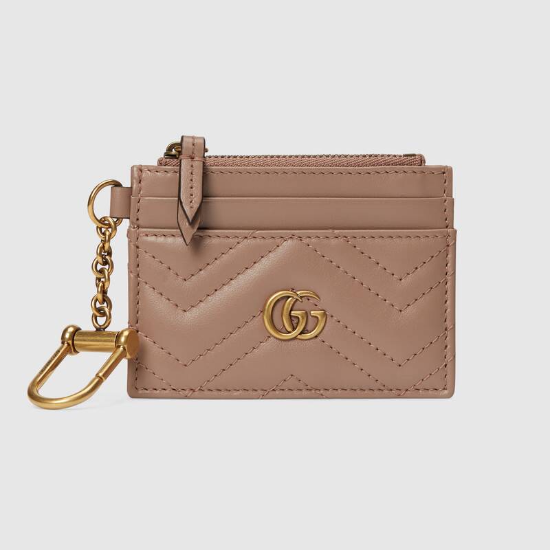 Gucci GG Marmont Keychain Wallet 627064 Dusty pink